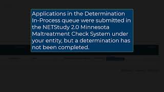 NETStudy 20  Minnesota Maltreatment Check System Determination InProcess [upl. by Emsoc136]