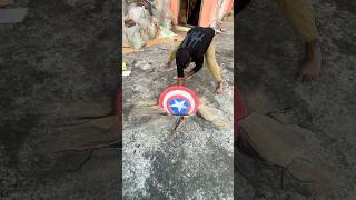 Captain’s shield smashes through the ground in stunning 3D art captainamerica shorts marvel [upl. by Haonam]