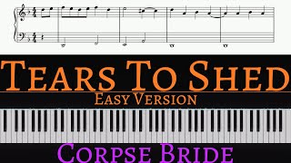 Tears To Shed Emilys Song From Corpse Bride  EASY piano cover by Pianotato [upl. by Gahl]