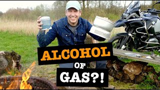 Welke camping brander op de motor Alcohol vs Gas Test [upl. by Alimrahs]