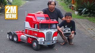 I Build Giant RC Semi Truck Model Just for Fun With Foam Board 145 Scale [upl. by Eixirt]