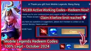 Mobile Legends Redeem Codes October 9 2024  MLBB Diamond Codes 100 Legit amp Success  Its Working [upl. by Greenleaf]