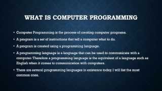 Computer Programming 1  Introduction to computer programming For the absolute beginner [upl. by Evie]