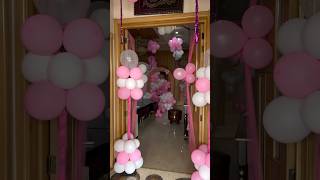 Decoration ideas for welcome baby  baby girl welcome balloon decoration ideas  newborn baby girl [upl. by Cadmann939]