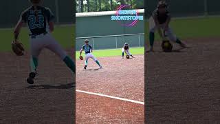 SlowMo Magic SS Fires to 3B for the Out fastpitch [upl. by Tail668]