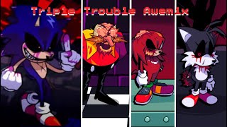 FNF Triple Trouble HighEffort Remake  Triple Trouble Awemix  Gameplay [upl. by Curzon]