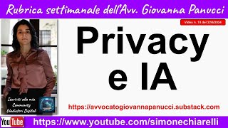 PRIVACY rubrica settimanale dellavv Giovanna Panucci  n 018 del 2262024 [upl. by Rosane]