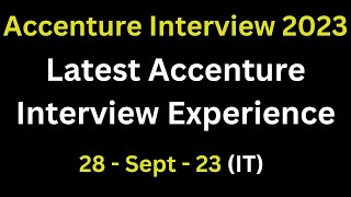 Accenture 2023 Batch Latest Interview Experience  Technical  Situation Question Discussion [upl. by Nerrak529]