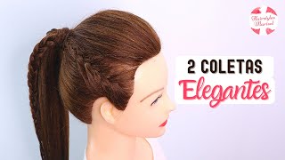 👧2 COLETAS ALTAS con TRENZAS FÁCILES Y BONITAS  PEINADOS con COLETAS [upl. by Melonie557]