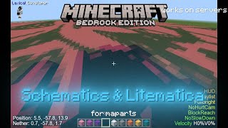 Schematica and Litematica 1212 Hack Client on Minecraft Bedrock Edition works on servers [upl. by Atneuqal]