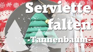 Serviette falten  Tannenbaum  Anleitung  Talude [upl. by Fraze]