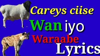 Carays ciise kaarshe Lyrics  maanso  wan iyo waraabe [upl. by Nolyaw]