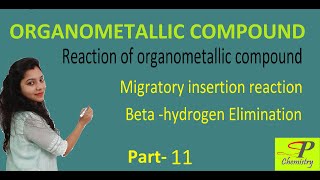 Migratory Insertion Reaction  BetaHydrogen Elimination reaction in Organometallic Compounds [upl. by Husha]