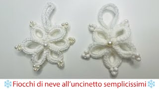 Fiocchi di neve alluncinetto semplicissimi [upl. by Kiel]