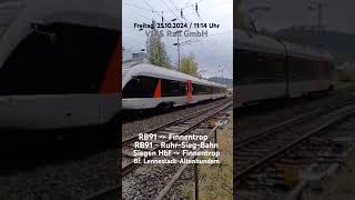 RB91  RuhrSiegBahn Siegen Hbf  Finnentrop  LennestadtAltenhundem Fr 25102024  1114 Uhr [upl. by Madelina206]