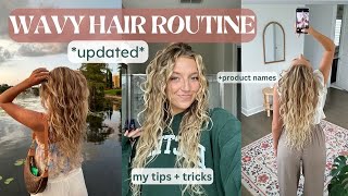 WAVY HAIR ROUTINE updated fav products  dos amp don’ts [upl. by Nahte600]