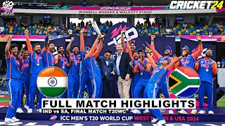 India vs South Africa ICC T20 World Cup 2024 Final Match Highlights  Last Over [upl. by Annohsal]