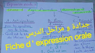 جدادة و مراحل درس Fiche d expression orale [upl. by Nilerual]