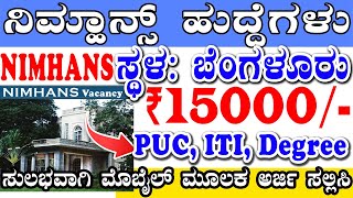 Bengaluru Jobs Salary Rs15000  Govt Jobs in Bangalore 2024  Karnataka Government Jobs 2024 [upl. by Uamak]