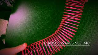 P waves and S waves slinky demo slo mo [upl. by Keli]