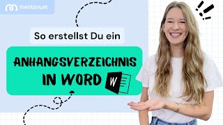 Anhangsverzeichnis in Word erstellen – in 2 Schritten amp weniger als 4 Minuten  Mentorium 👩‍🎓🧑‍🎓 [upl. by Deragon]