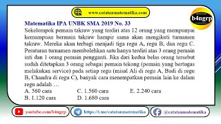 UNBK SMA 2019 Pembahasan Matematika IPA No 33  Kombinasi Masalah Takraw  Latihan UNBK 2020 [upl. by Olram]