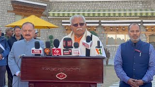 Housing Minister Manohar Lal highlights development initiatives during Leh visit [upl. by Godiva501]