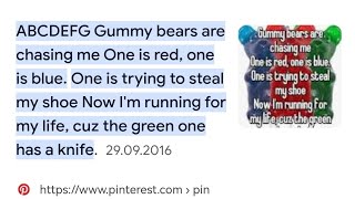 ABCDEFG gummy bears are chasing me shorts viral trend [upl. by Edythe]