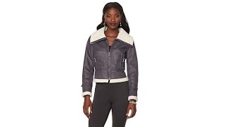 Serena Williams Faux Shearling Aviator Jacket [upl. by Yeltrab]