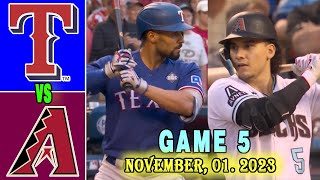 DBacks vs Rangers GAME 5 World Series November 01 2023  MLB Highlights  MLB 2023 [upl. by Iney]