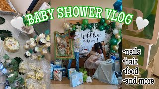 GRWM for my baby shower  Vlog prep diy decor diy treats [upl. by Viviyan]