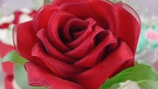 DIY Satin Ribbon flowers  How to make ribbon rose  Ribbon decoration ideas [upl. by Medovich]