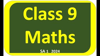 Maths IMPORTANT QA maths sa1 question paper 2024 9th class sa1 maths question paper 2023 9th class [upl. by Danzig254]