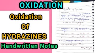 Oxidation of Hydrazines  OxidationMSc 3 Sem [upl. by Ybur565]