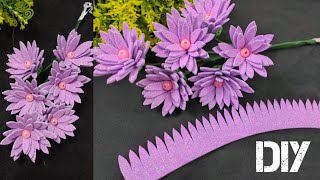 DIY Foamiran Flowers  Just 1 Sheet of Foam to make Flowers [upl. by Nodnab]