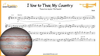 I Vow to Thee My Country  Trumpet Solo with Sheet Music and Play Along [upl. by Klein222]