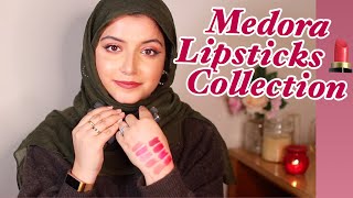 MEDORA LIPSTICK SHADES WITH NUMBERS SWATCHES  AFFORDABLE PAKISTANI LIPSTICKS  THE BLUSHING GIRAFFE [upl. by Annaitat]