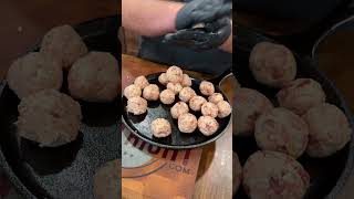 pizza sausage balls pizza sausageballs gamedayfood [upl. by Goetz]