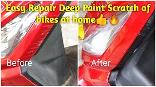 Repair deep paint scratch of any bike at home under 200 Rs [upl. by Kaltman]