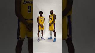 LeBron James and Bronny James Media Day Lakers pictures 💛💜 shorts [upl. by Tolkan]