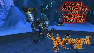 Wizard101 Krampus Christmas Gold Key Boss Drops List [upl. by Artair695]