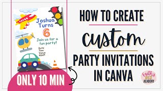 How to create printable invitations in Canva that you can sell [upl. by Yeslaehc405]