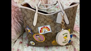 Whats in my Coach Peanuts City Tote [upl. by Nolubez513]