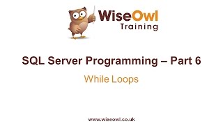 SQL Server Programming Part 6  WHILE Loops [upl. by Strait813]