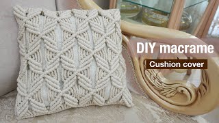 DIY Macrame Cushion Toturial Macrame pillow Cover Tutorial [upl. by Reeta]