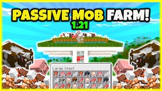 BEST PASSIVE MOB FARM EVER EASY In Minecraft Bedrock 121 [upl. by Gillman77]