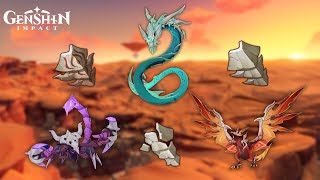 GUIDE All Consecrated Beast Farming Route Location Desert Region  Genshin Impact [upl. by Greggory]