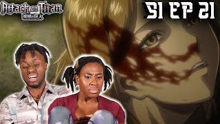 Female Titan Is Heartless  Attack on Titan 1x21 Reaction [upl. by Tnirb]