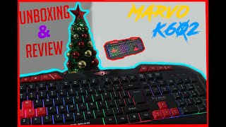 Tastatură pentru jocuri Marvo K602 UNBOXING amp REVIEW [upl. by Kopaz]