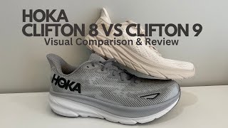 HOKA Clifton 9 vs Clifton 8  Visual Comparison amp Review [upl. by Alrak]